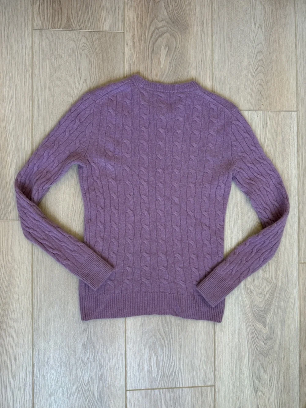 J. Crew Cashmere Sweater Lavender Purple Cable Knit Crewneck XS